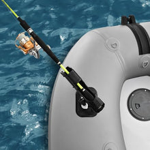 ALEKO Inflatable Boat 4 Person Fishing Raft Aluminum Floor Light/Dark Gray