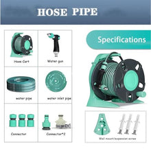 Portable Hose Reel, Garden Hose Reel Truck, Irrigation Water Pipe Truck Tool, Outdoor Yard Wash Truck (Blue 32.5m)