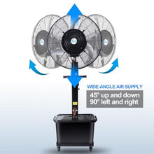 GFJYKDL Portable Misting Fan - 26In Outdoor Cooling Fan with 3 Speeds, Ideal for Restaurants, Garages, Gyms, Workshops - Liftable & Versatile Cooling Solution,65cm/26in