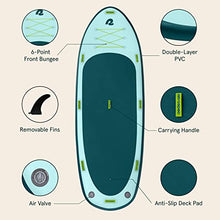 Retrospec Weekender-Crew 16 Extra Wide Inflatable Stand Up Multi Person Paddleboard ArmorStrength PVC iSUP Bundle Aruba Riptide