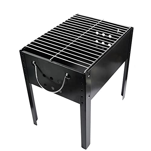OEKFVCHVZ BBQ Grill Stainless Steel Four-Legged Rectangular Barbecue Accessories for Outdoor Camp Picnic