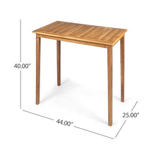 Christopher Knight Home Polaris Outdoor Acacia Wood and Wicker 5 Piece Rectangular Bar Set, 15 "W x 22 "D x 41.75 "H, Teak + Brown