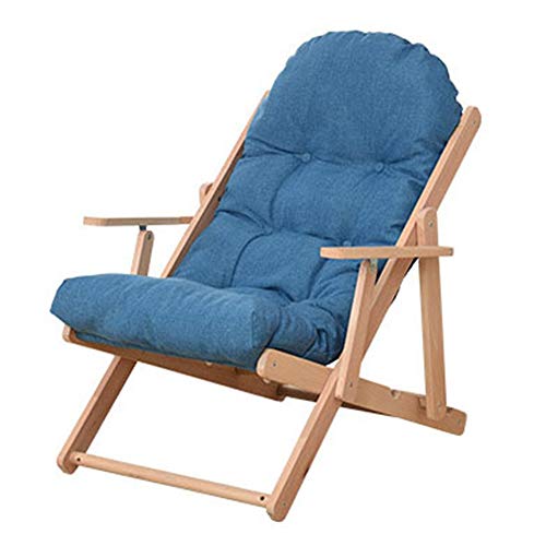 Renovation House Foldable Seat Lounge Chair Recliner Adjustable Patio Sofa Relaxing Lounge Chair Furniture (Color : Blue Size : 74 * 128 * 16cm)