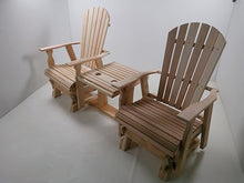 Kilmer Creek 6 Foot Natural Cedar Fanback Adirondack-Style Settee Glider, Amish Crafted