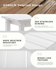 AXMOLM HDPE Outdoor Bar Height Patio Table, 54” All-Weather Outdoor High Top Tall Pub Rectangular Bar Table for Balcony, Backyard, Garden,Lawn (White, Bar Table)