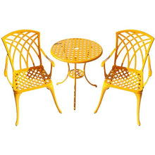 Hi-Line Gift Ltd. Sunny Retreat- Yellow Cast Aluminium Bistro Set
