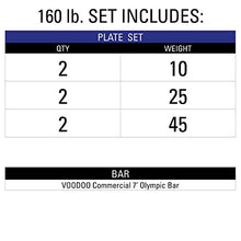 XMark Deadlift VOODOO Olympic Bar and 160 lb XM-3393 Hi-Impact Commercial Olympic Bumper Set 13) Bar and 160 lb Set