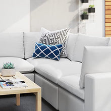 Modway Commix 5-Piece Fabric Upholstered Outdoor Sectional Sofa in White