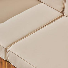 Great Deal Furniture GDFStudio Outdoor U-Shaped Sectional Sofa Set with Coffee Tables - 12-Piece 10-Seater - Acacia Wood - Outdoor Cushions - Teak and Beige