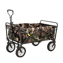 Folding Wagon, Utility Trolley Outdoor Cart,with Rubber Universal Wheels,for Camping Garden Beach All Terrain with Side Bag