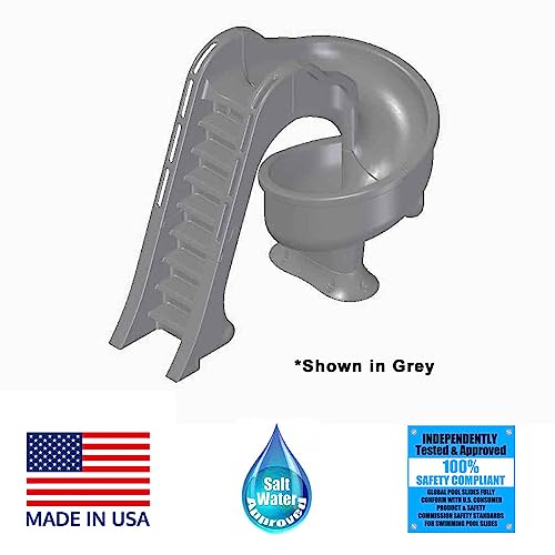 Global Pool Products Tsunami Inground Swimming Pool Water Slide Deck Mounted Grey