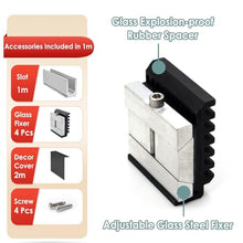 1pc Durable Aluminum Glass Railing Spigot Clamp for Indoor/Outdoor Use - Commercial Glass Pool Fence Brackets(Black,L 6M/236 Inch)