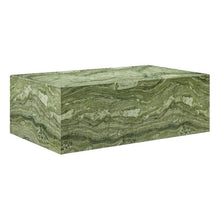 Modway Jordana 47 Inch Rectangle Concrete Coffee Table in Green Marble – Plinth Coffee Table with Faux Stone Finish – Concrete Furniture Center Table for Living Room or Patio