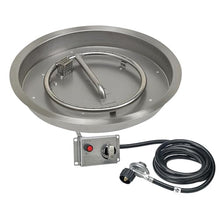 American Fire Products | 19" Round Drop-in Fire Pit Pan with Electric Ignition System Kit, CSA | Stainless Steel, Use in Outdoor Fireplace, Fire Pit | for Natural Gas or Propane Fires