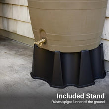 RTS Home Accents 50-Gallon Rain Barrel, Flat Back Rain Water Collection Barrel, Stand and Link Kit Included, Oak Color (2 Pack)