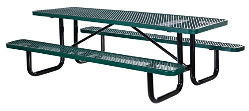 Vestil PT-MX-3072-GN Steel Picnic Table Expanded Metal Rectangle Top 30 in. x 72 in. Green