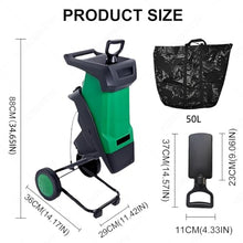 Wood Chipper, Garden Shredder with Dual Feeding Inlets,50L Collection Bag