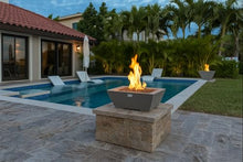 AMS 27" Square Concrete Natural Gas Fire Pit Table (Light Gray, Table only)
