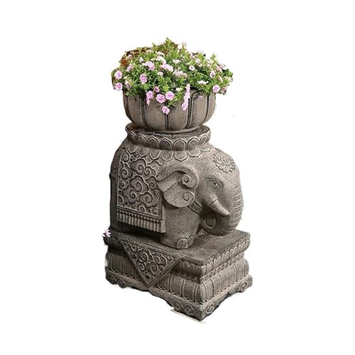 Xilin-872 Flower Pot Courtyard Elephant Flower Pot Shape Outdoor Garden Decoration Outdoor Stone Small Elephant Creative Bonsai Ornaments Garden Pots