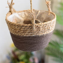 Hanging Planter Basket Indoor Plant Hanging Storage Baskets Hand Knitting Woven Flower Pot Rattan Patio Garden Decoration