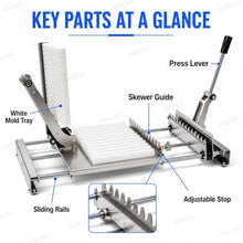 8/12 Hole Stainless Steel Bbq Skewer Maker, Manual Bbq Bamboo Skewer Meat Making Machine With Adjustable Length, Fits Bamboo And Metal Skewers For Batch Meat Prep And Kabob 8 skewers
