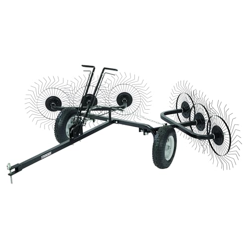 Strongway V-Style Acreage Rake, 60in.W, 6 Reel Tines