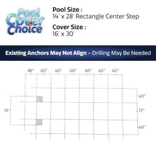 Safety Cover 14 ft x 28 ft Center Step Rectangle Inground Pool Size – Blue