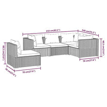 KPOUTRFG 5-Piece Garden Lounge Set in Black and Water Blue for Patio Outdoor Seating with Weather Resistant Materials