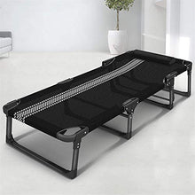Metal Sun Lounger Folding Sunbed Static Load Rust-Resistant with UV-Resistant Textilene Fabric Backrest 5 Position Adjustment Black ()