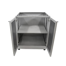 Blue Sky Outdoor Living, OKC3024GD2DG, 2-Door Outdoor Kitchen Cabinet – Heavy-Duty Tempered Glass Cabinet Doors – Weather-Resistant Modular Base for Patios and BBQ Islands – Slate Gray