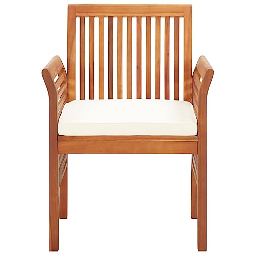 HNSMFPRE Patio Dining Chairs with Cushions 8 Pcs Solid Acacia Wood