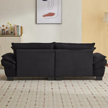 84"Corduroy Loveseat Couch Sofa, 2 People Deep Seat Couch with Pillows Comfy Upholstered Sofa Couches for Small Space,Living Room Bedroom Office Dorm Studio Apartment Love Seat Couche (Black)