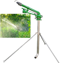 Lawn Sprinkler Spray with Bracket, Farm Irrigation Sprinkler On Tripod Base, 360 Adjustable Heavy-Duty Metal Impulse Large Area Sprinkler, 2" Lawn Sprinkler, for Farmland, Farm, Industrial Dust Remov