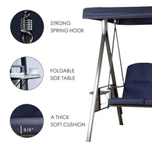 Kozyard Herbert Deluxe 3-Seat Patio Porch Swing Chair with Stand