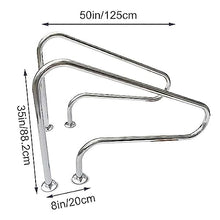 Pool Handrail, Premium 304 Stainless Steel Pool Safety Handrails, Silver Rustproof Swimming Pool Hand Rails 2 PCS for Inground Pool Entry - Easy Mount (Thick 1.2mm)