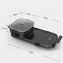 Korean BBQ Grill Home Use Multi-function Electric Grill, 2 In 1 Electric Barbecue Indoor and Outdoor Hot Pot Large Capacity Non-Stick Pan with 5 Temperature Adjustments, fo