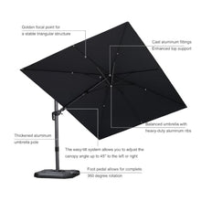 OROTLECT 108×144“ Rectangular Swivel Left-right Tilt Cantilever Gray Umbrella with 360-degree Rotation