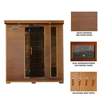 Blue Wave Radiant Saunas 4-Person Cedar Infrared Sauna with 9 Carbon Heaters, Chromotherapy Lighting, Oxygen Ionizer, Music System