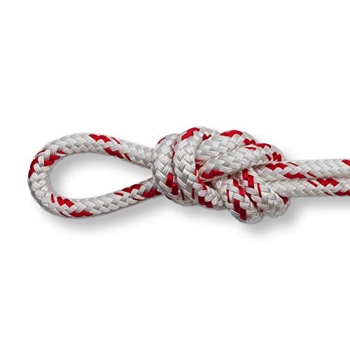 Montauk Rope MTK Rope 5/8'' Sta-Set Double Braid Sailing Line 600 Feet Red Fleck