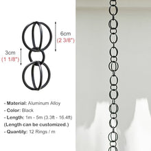 YUSIWOAL Black Aluminum Rain Chain 15Ft, Decorative Downspout Extender for Gutter, Outdoor Garden Porch Water Feature with Hook, Elegant Drainage Solution(5m (16.4ft))