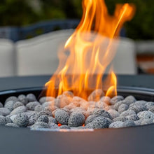 TIKI 28.5-Inch Customizable Propane Fire Pit, 40,000 BTU Outdoor Gas Fire Pit with Lava Rocks & Burner Cover – Modern Black Design for Patio, Backyard, and Outdoor Spaces