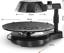 NEWCES Safety Certification Multifunctional Electric BBQ Grill Barbecue Grill 5-Level Firepower Adjustment Automatic Rotation Infrared Smokeless Table Barbeque Grill Red