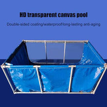 PVC Canvas Fish Pool Pond for Koi Fish Turtles Swimming, Aquarium Transparent Viewing Window Pool Pond with Drain Valve and Frame, Large Aquaculture Pool Temporary Holding Water Storage Tank