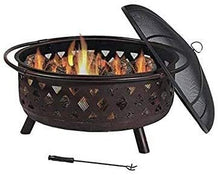 Fire Pits Outdoor Wood Burning Outdoor Fire Pits 36 Inch Large Bonfire Wood Burning Patio & Backyard Firepit for Outside with Spark Screen, Fireplace Poker with Cover BBQ Cooking for Outside Camping