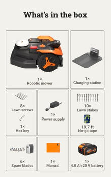 WORX Robot Lawn Mower for 1/4 Acre, Wire-Free with Brushes