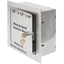 Best 12″ x 12″ x 8″ Recessed Valve Box for Valves & Controls, 16-Gauge Steel Valve Box with Rounded Corners, One-Piece Outer Flange Welded to Box, Concealed Hinge, Cylinder Lock & Key, BA-ARVB
