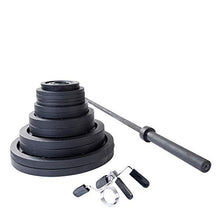 Body-Solid (OSB455) Olympic Weight Plate Set with Bar Black
