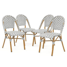 Furniture of America Acti Modern Aluminum Patio Dining Chair Set of 4 Gray
