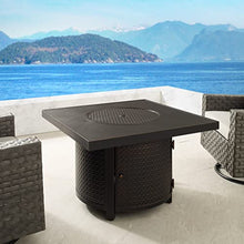 Fire Sense Clayton Propane Gas Fire Pit Table, 55,000 BTU, Hammered Bronze
