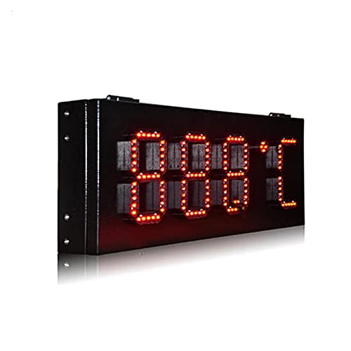 Interval Timer Outdoor Rain Proof Iron Box 8-inch Single Red LED Digital 88.88 LED Outdoor Gas Station Price Mark Gym Clock Timer (Color : 10 inch Indicator Size : 1) (6 Inch Temperature 1)